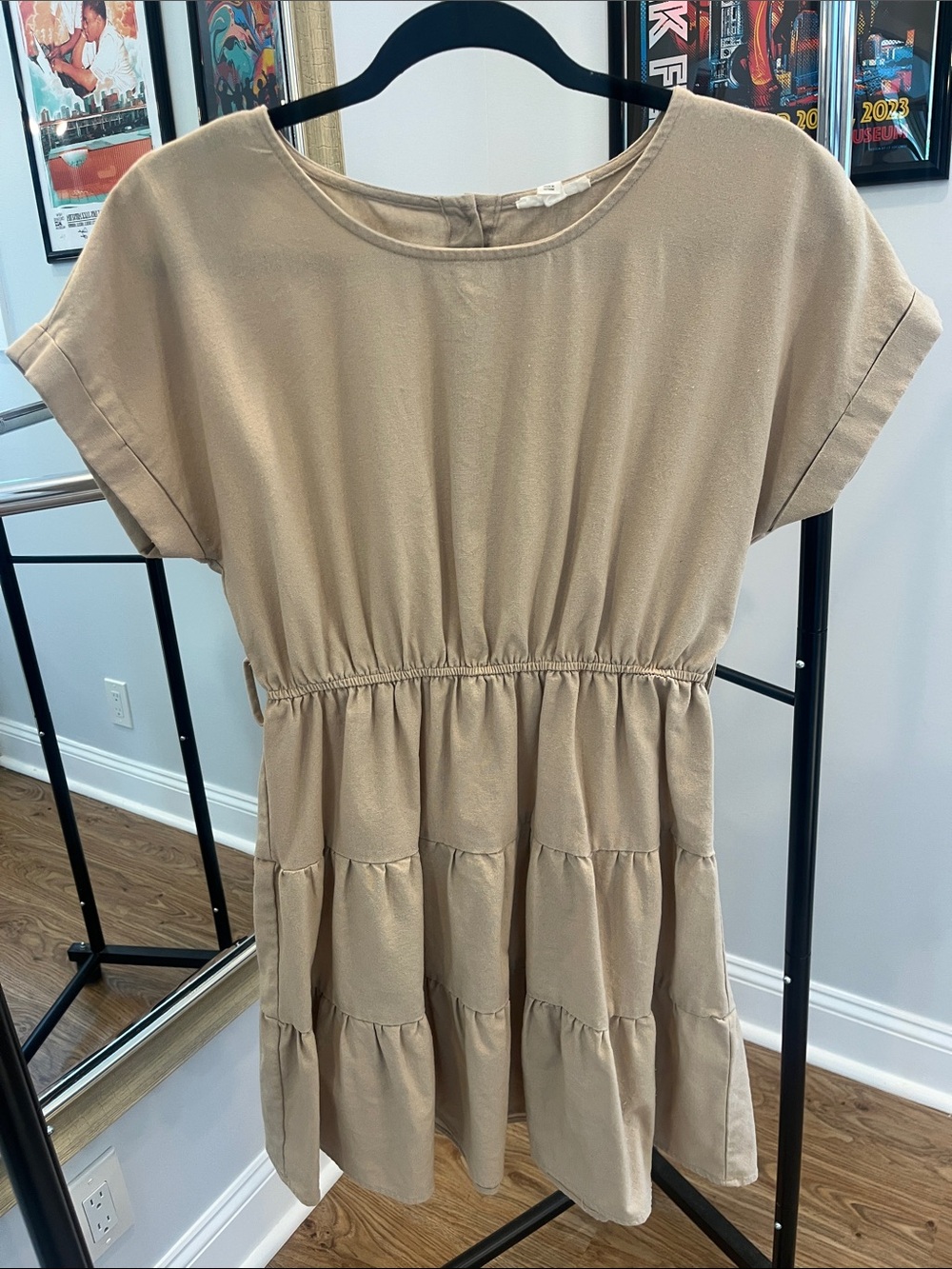 Women's Short Sleeve Tiered Peplum Dress